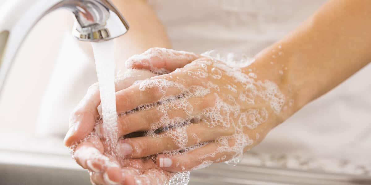 woman washing hands