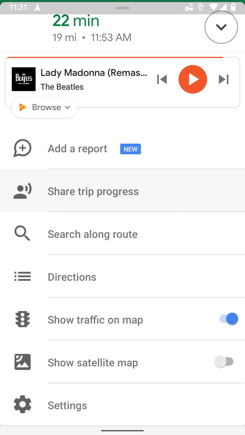 google maps trip progress sharing 1