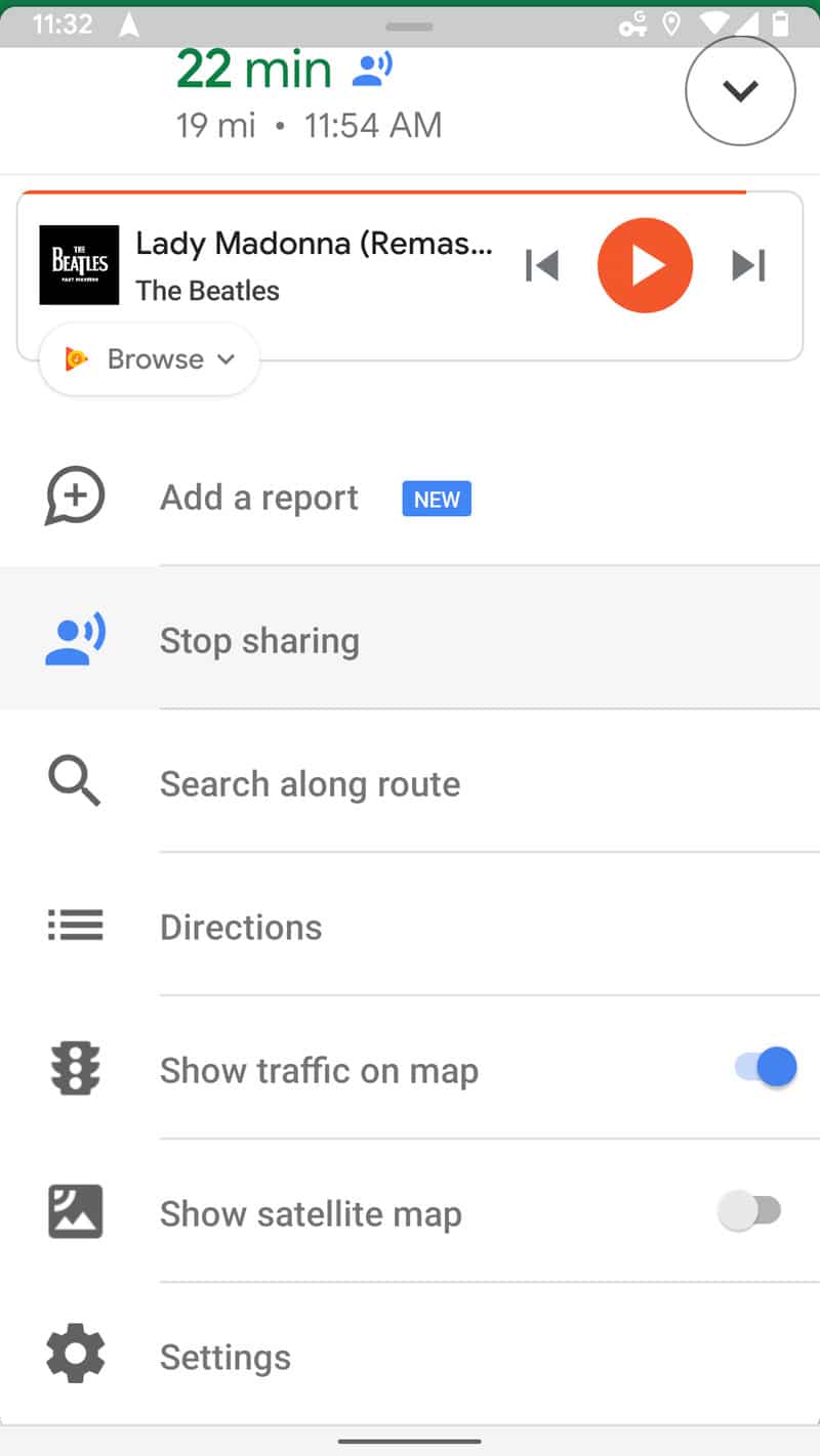 google maps trip progress sharing 3