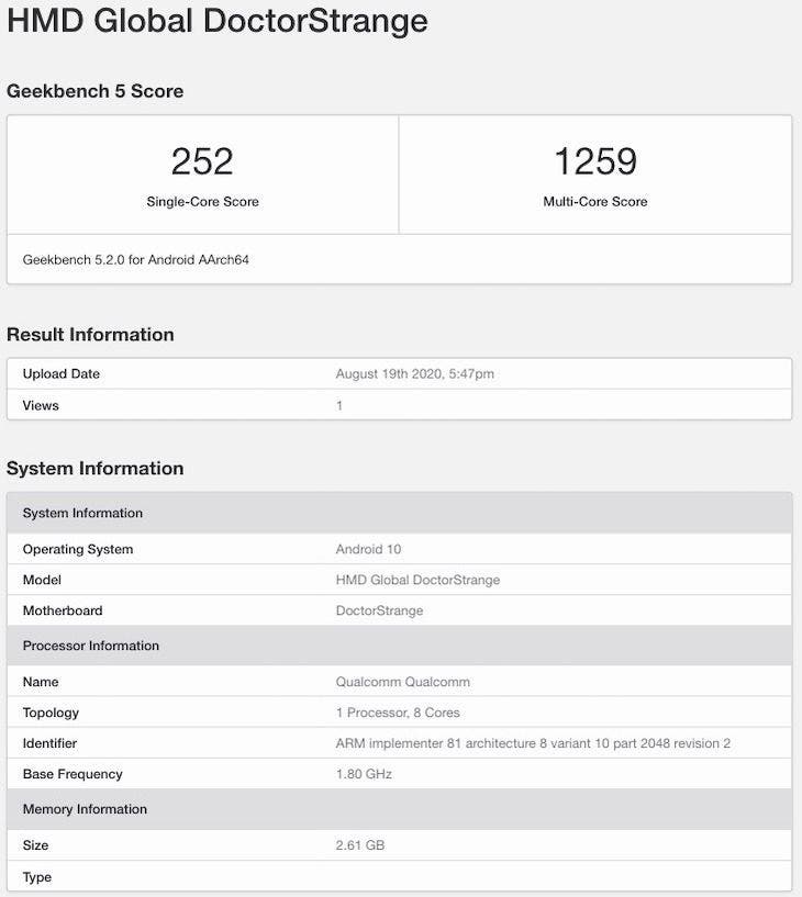 گوشی نوکیا 3.4 در بنچمارک Geekbench ظاهر شد