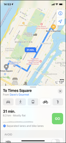 چطور از نقشه‌ اپل برای دوچرخه سواری استفاده کنیم؟