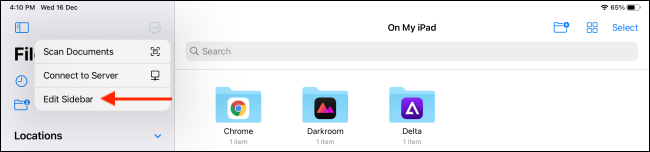Edit Sidebar in Files App