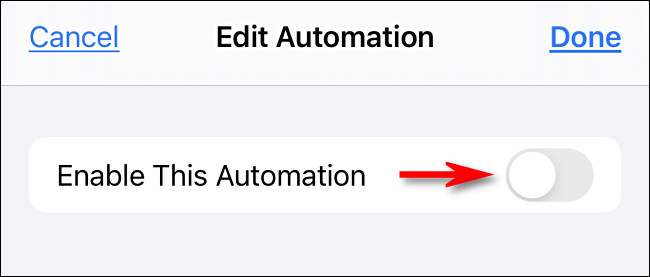 tap enable this automation