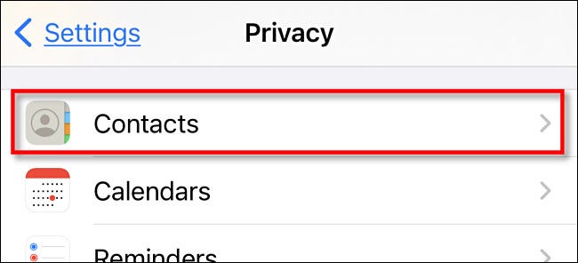 iphone tap privacy contacts