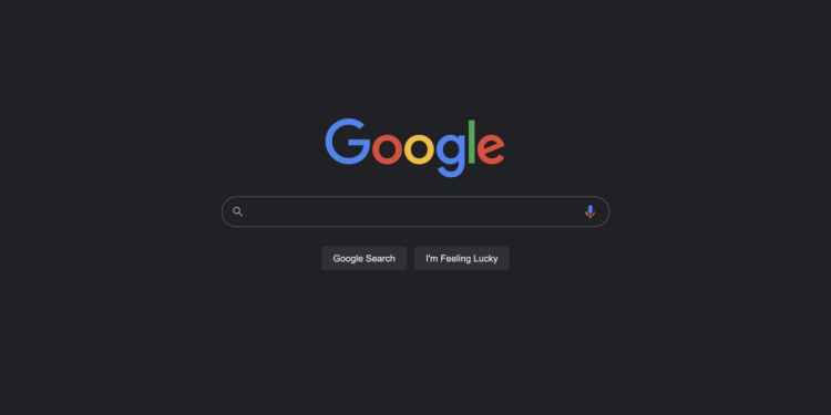 صفحه جستجوی گوگل در حالت دارک مود