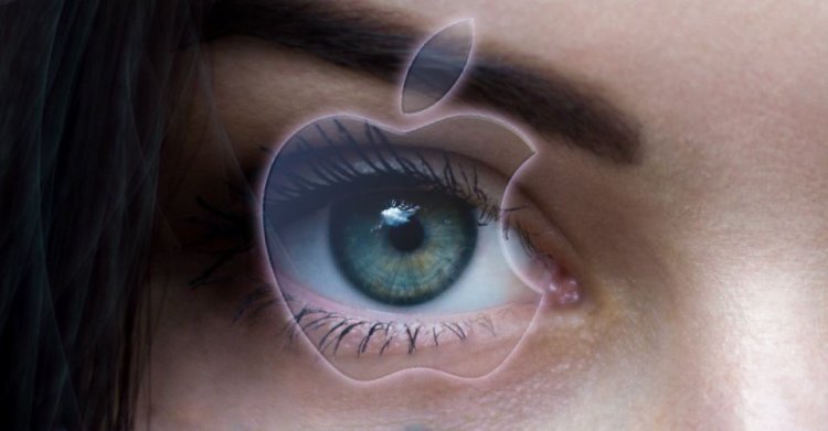Apple Logo Over Womans Eye AR Augmented Reality