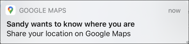 پیام درخواست لوک در گوگل مپ
