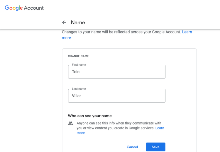 تنظیمات حساب گوگل 2