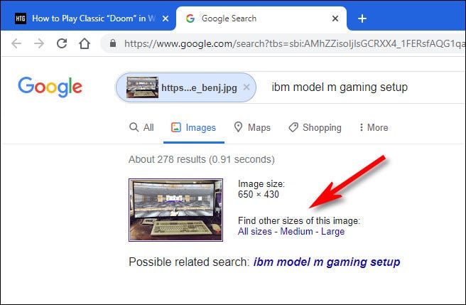 google find sizes