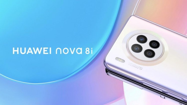تصویر رسمی گوشی nova 8i هوآوی طراحی جذاب آن را نشان می‌دهد