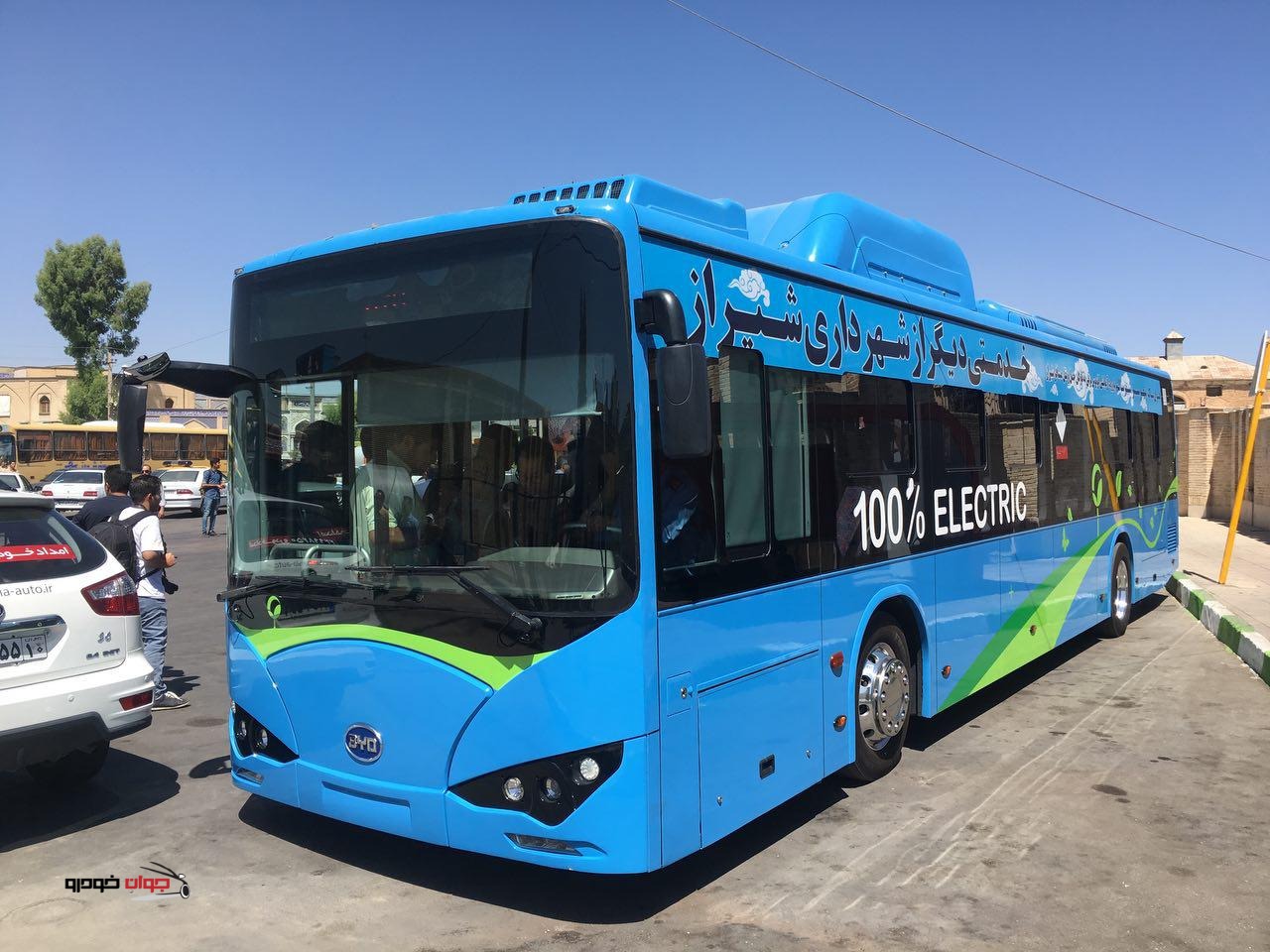 حضور آزمایشی اتوبوس برقی در شیراز