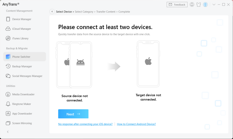 anytrans connect two devices android iphone 1