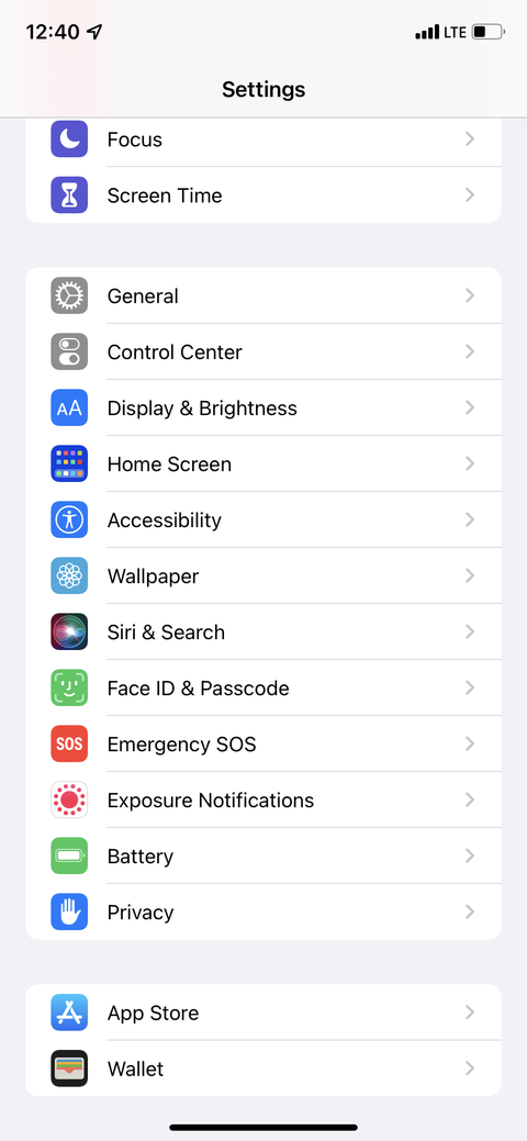tap face id and passcode in iphone settings