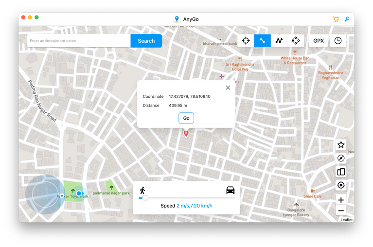 AnyGo app GPS tracker