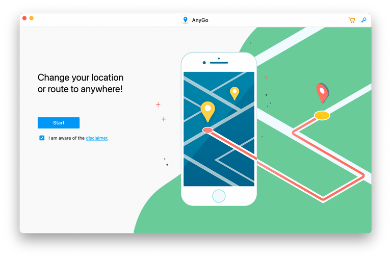 AnyGo desktop app startup screen