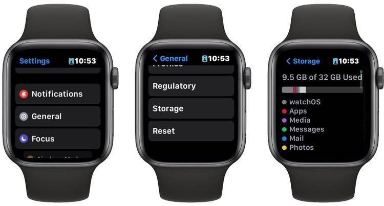 Check Apple Watch Storage