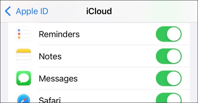 icloud enable notes