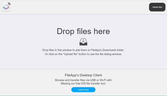 transfer files wirelessly fileapp ios browser interface