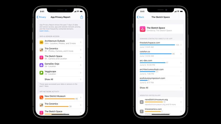 Apple iOS 15 App Privacy Report iPhone