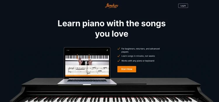 Flowkey piano lessons website