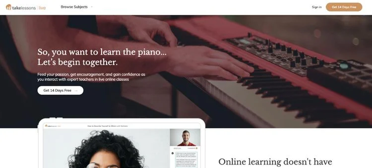 Takelessons piano lessons website