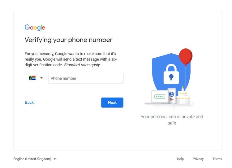 gmail verify phone number