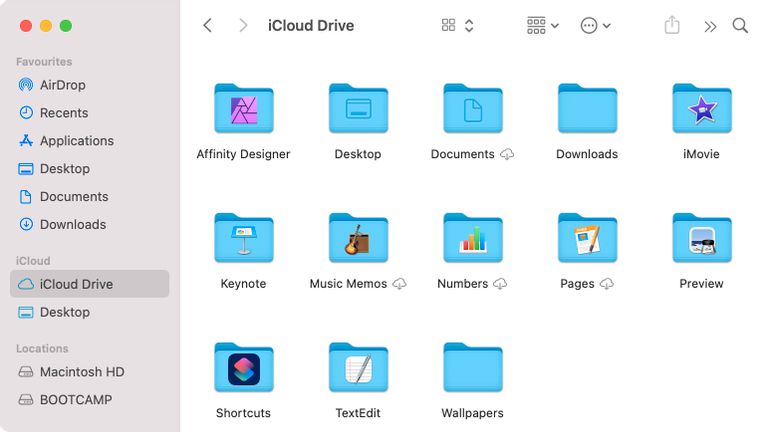 iCloud Drive icons in Finder on Mac