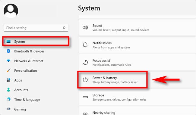 win11 system power and battery