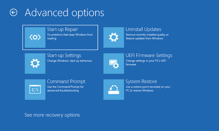 چگونه به منوی گزینه‌های پیشرفته استارتاپ Advanced Startup Options در ویندوز 11 دسترسی پیدا کنیم؟ 2