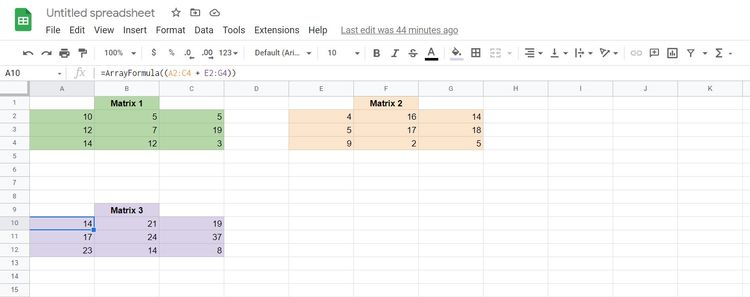 چگونه در Google Sheets اعداد، سلول‌ها یا ماتریس‌ها را جمع کنیم؟ 4