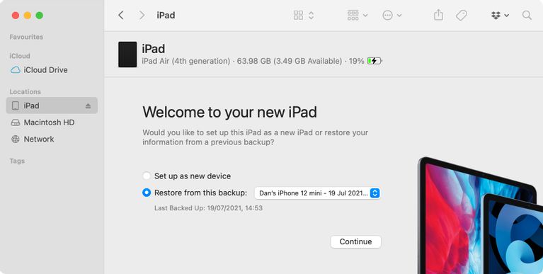 iPad in Finder on macOS
