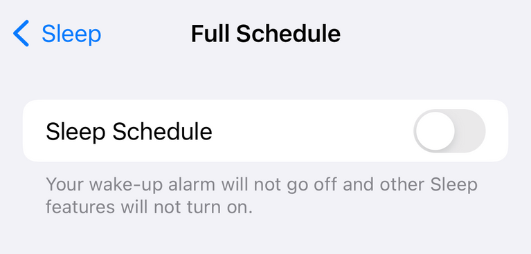 sleep schedule