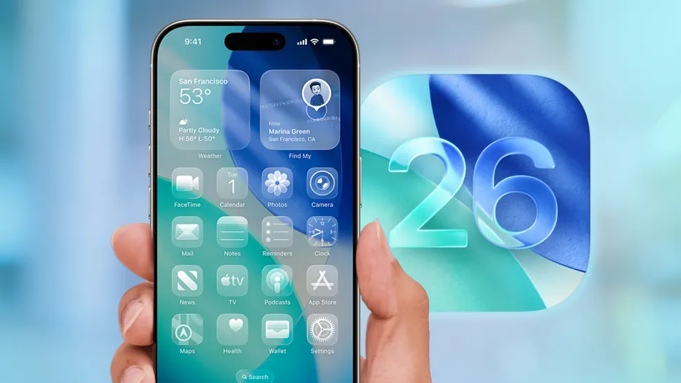 طراحی جدید آیفون با آیکون های Liquid Glass در iOS 261