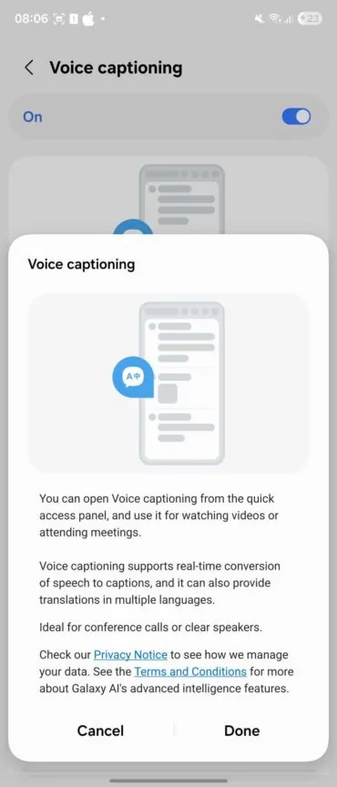 قابلیت جدید Voice Captioning در One UI 8 سامسونگ معرفی شد2